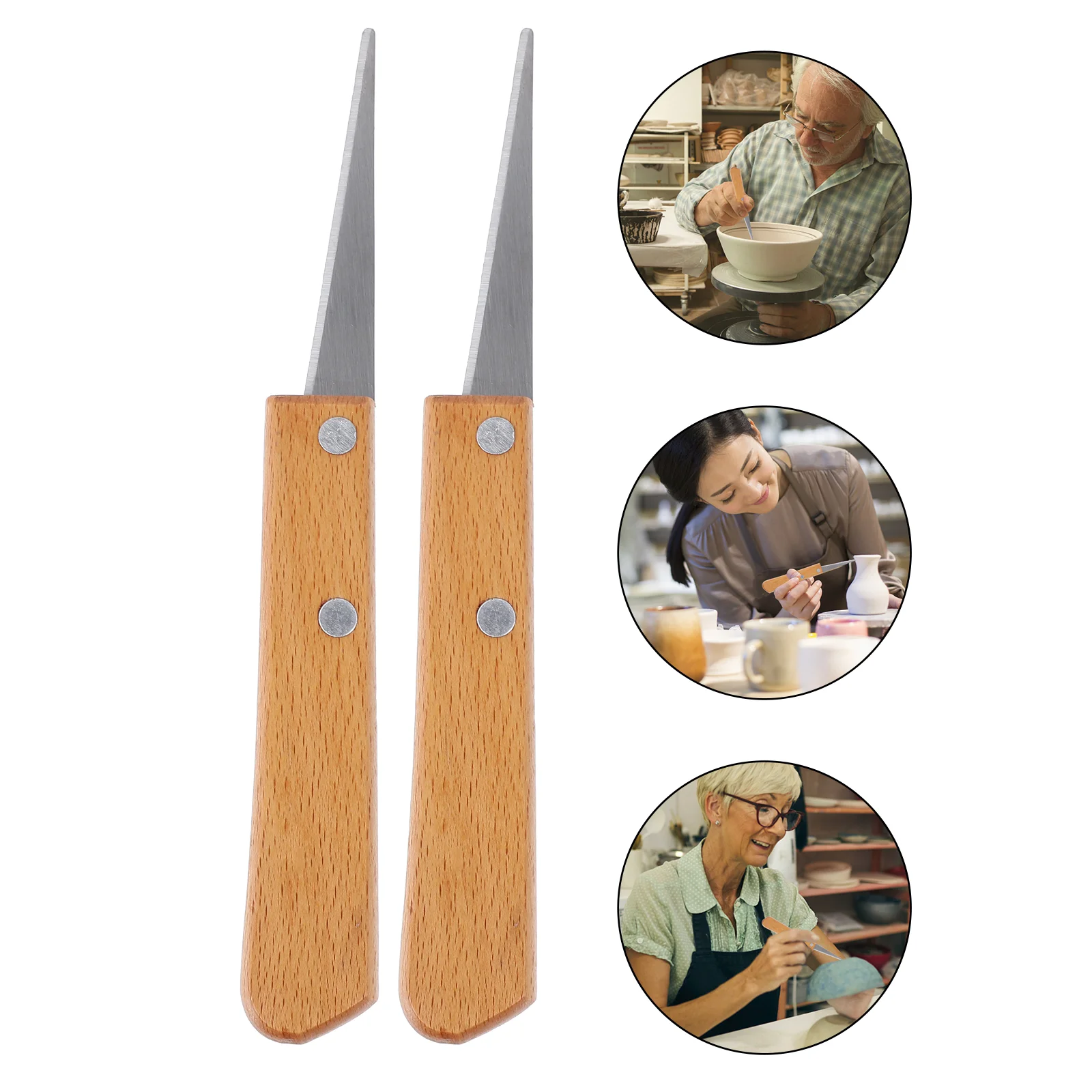 

2 Pcs Griddle Engraving Patch Knife Tools Craft Face Wood for Pottery Office