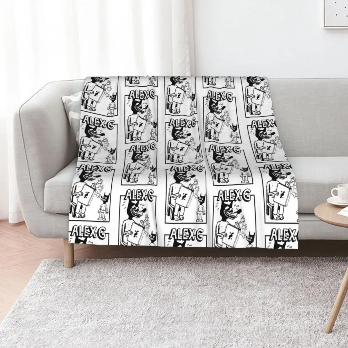 

(Sandy) Alex G Storytelling Throw Blanket Fashion Sofas Cute Plaid Personalized Gift Comforter Blankets