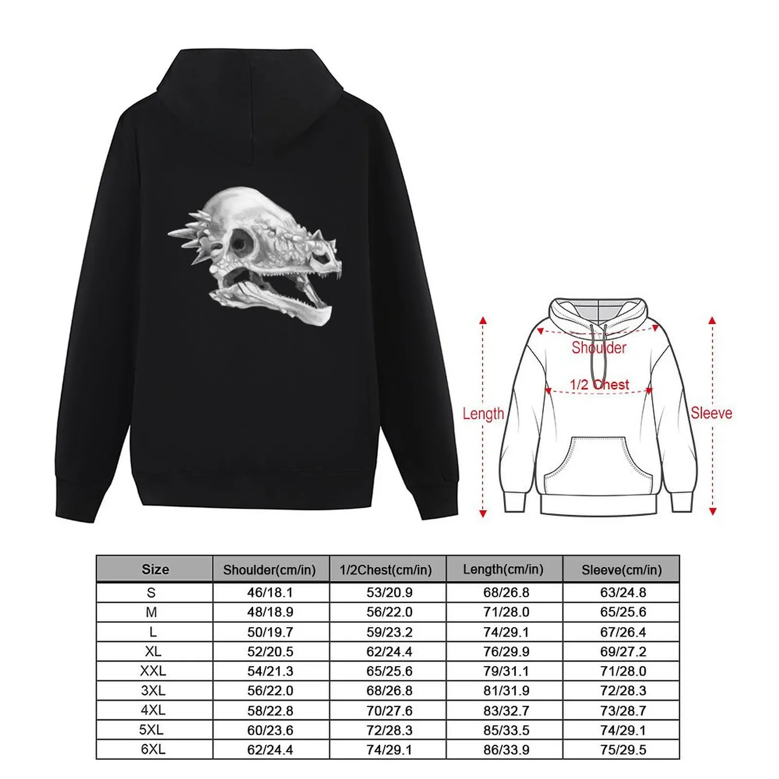 Pachycephalosaurus الجمجمة هوديي ملابس رجالية النمط الياباني ملابس الخريف الكورية ملابس الشتاء جديد مقنعين المحملة