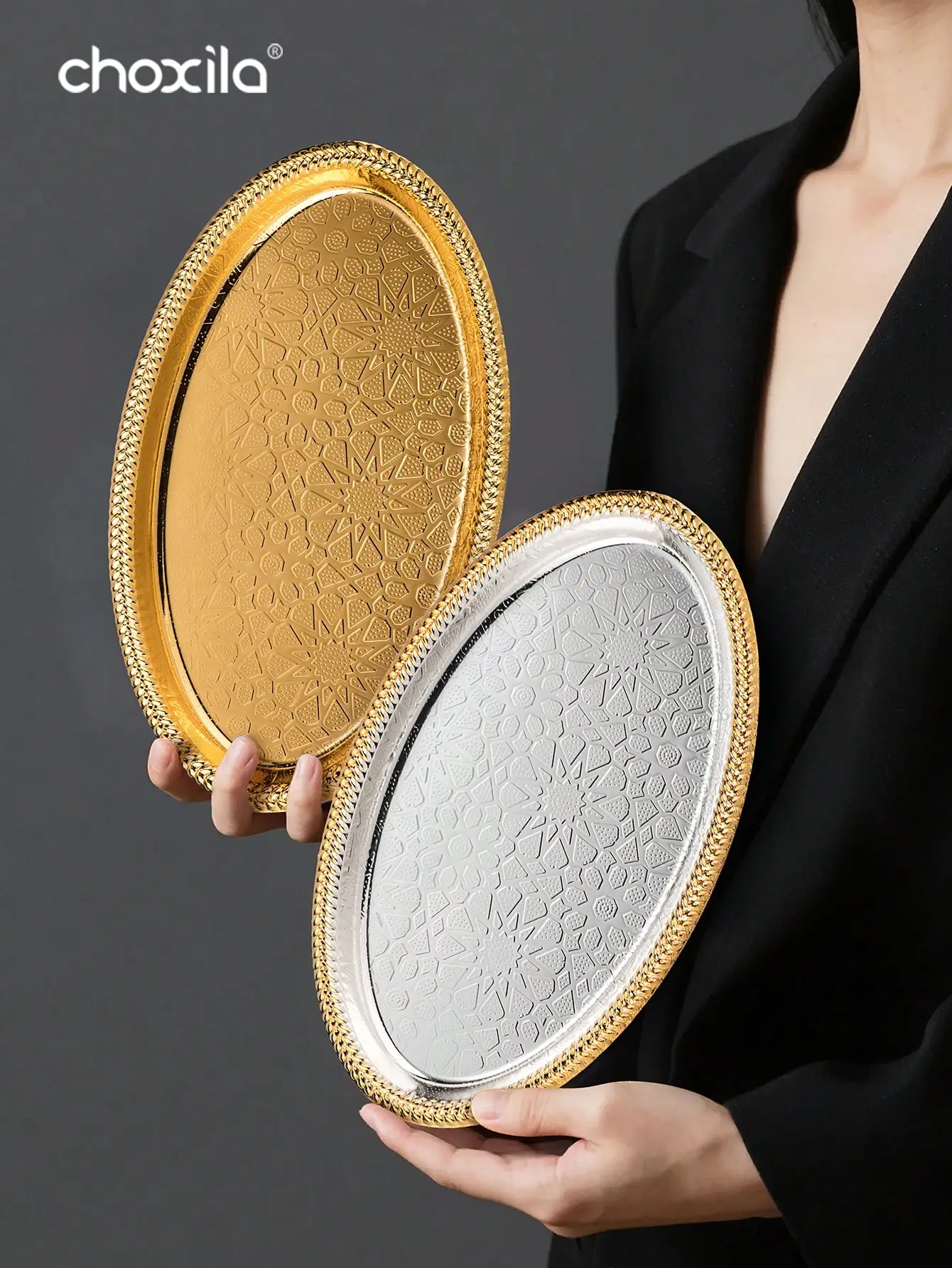 

1 шт. металлический декоративный поднос с позолотой, сервировочный поднос, органайзер для ювелирных изделий, косметический органайзер, ванная комната, сервировочное блюдо для хранения