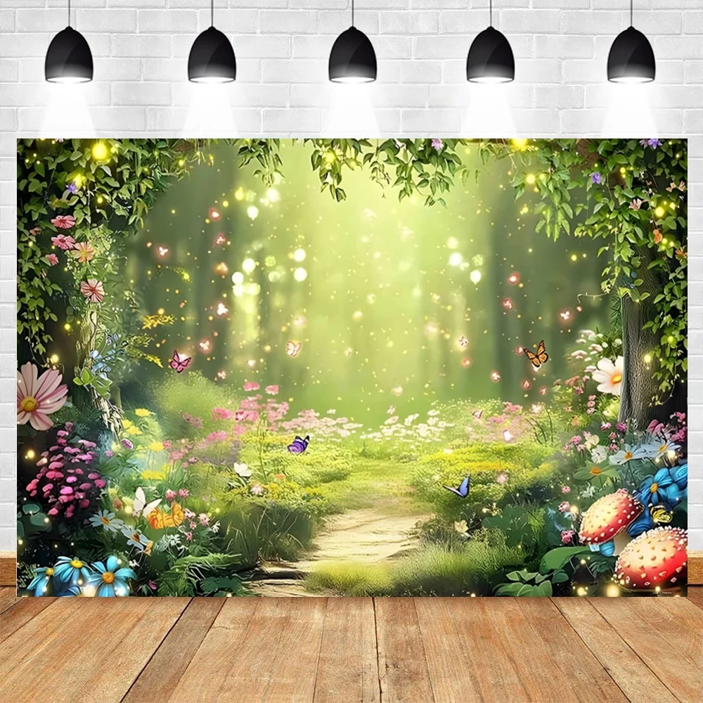 Fairy Tale Enchanted Forest Backdrop Wonderland Fantasy Nature Jungle Kids Birthday Photography Background Photo Studio Props