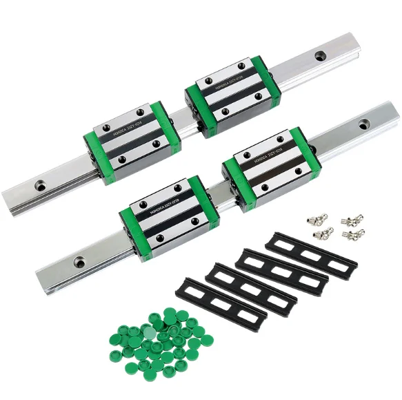 

2pcs HGR20 HGR25 HGR30 linear guide +4 HGH30CA/HGW30CC slider blocks etc 300mm 400mm 500mm to 1400mm for CNC parts Routers