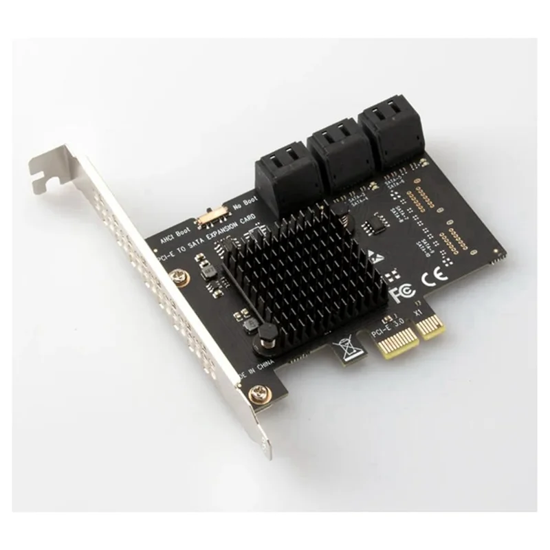Placa de expansão PCI-E para SATA3.0 de 6 portas Adaptador de mesa de 6 Gbps para discos rígidos de estado sólido e mecânicos