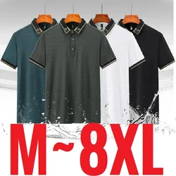 Men's Clothes Big Size Men Polo Shirts Short Sleeve Breathable Golf Wear Tee Shirt Male 8xl 7xl Large Plus Size Designer Fashion