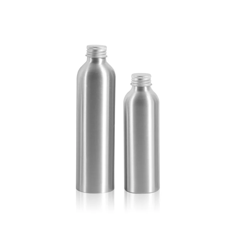 

15Pcs Aluminum Bottle Silver Aluminum Cap 30ml 100ml 150ml Portable Packaging Container Screw Lid With Plug Refillable Bottles