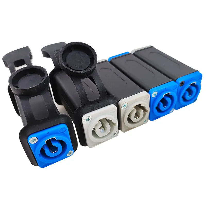 1szt LED PowerCon AC Coupler Adapter Extender Connector Wysokiej jakości Speakon Panel Mount Straight Adapter Blue White