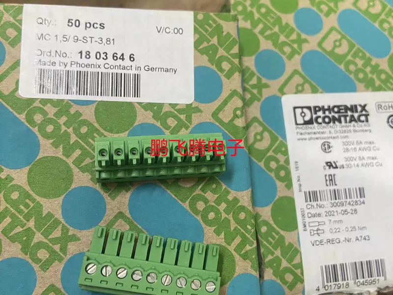 

1PCS Original imported 1803646 printed circuit board MC1.5 9-ST-3.81 connector plug