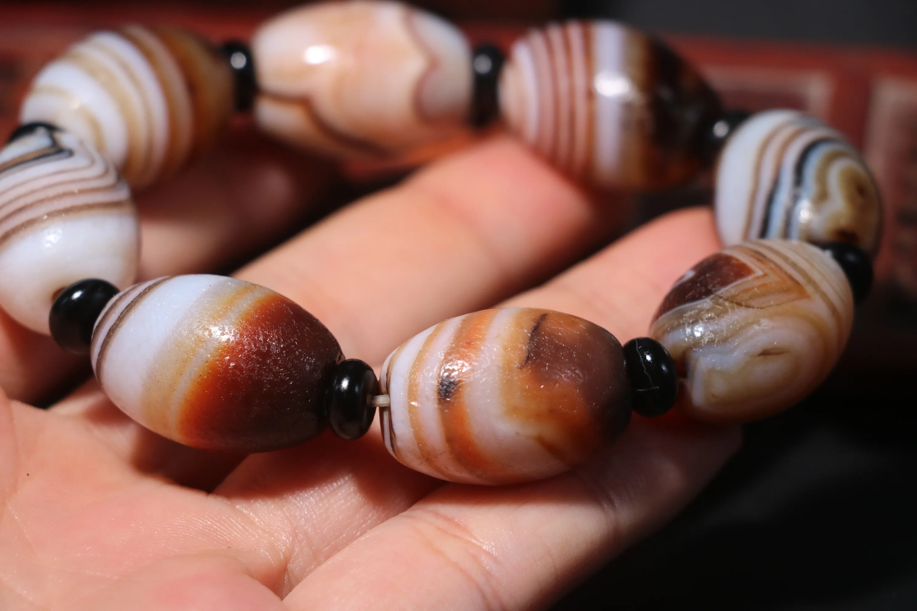 

Energy Tibetan Old Agate Natural Silkworm Line Big Daluo dZi Bead MEN Bracelet L W LKbrother Sauces Top Quality