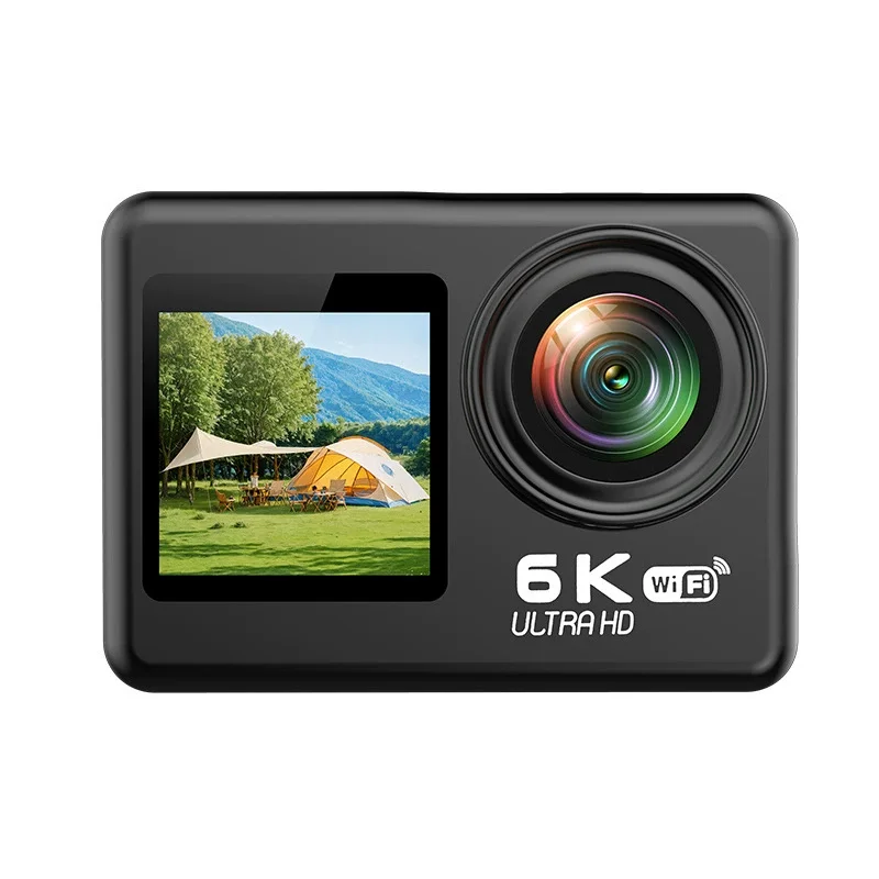 WiFi Action Camera With 6K Stabilization 4K Video Touch Control HD Wireless Shooting For Cycling Underwater Fishing Video