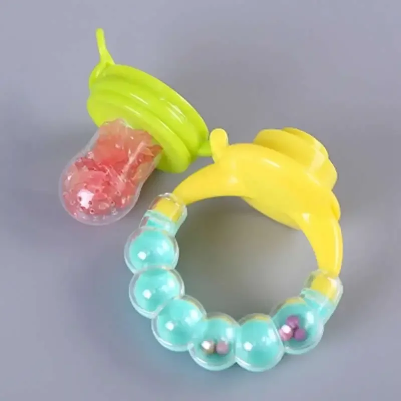 Baby Feeder Nutritious Fruits and Vegetables Bite Bell Ring Consisting Chew Toy Nipple Soother Bottle