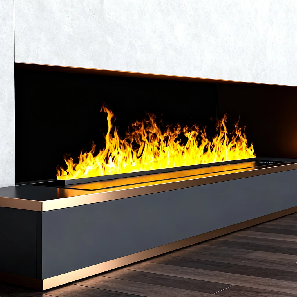 매립형 사실적인 3D 분무 불꽃 전기 벽난로, 수동 물 조절 및 리모컨 포함, 현대적인 거실 또는 B용