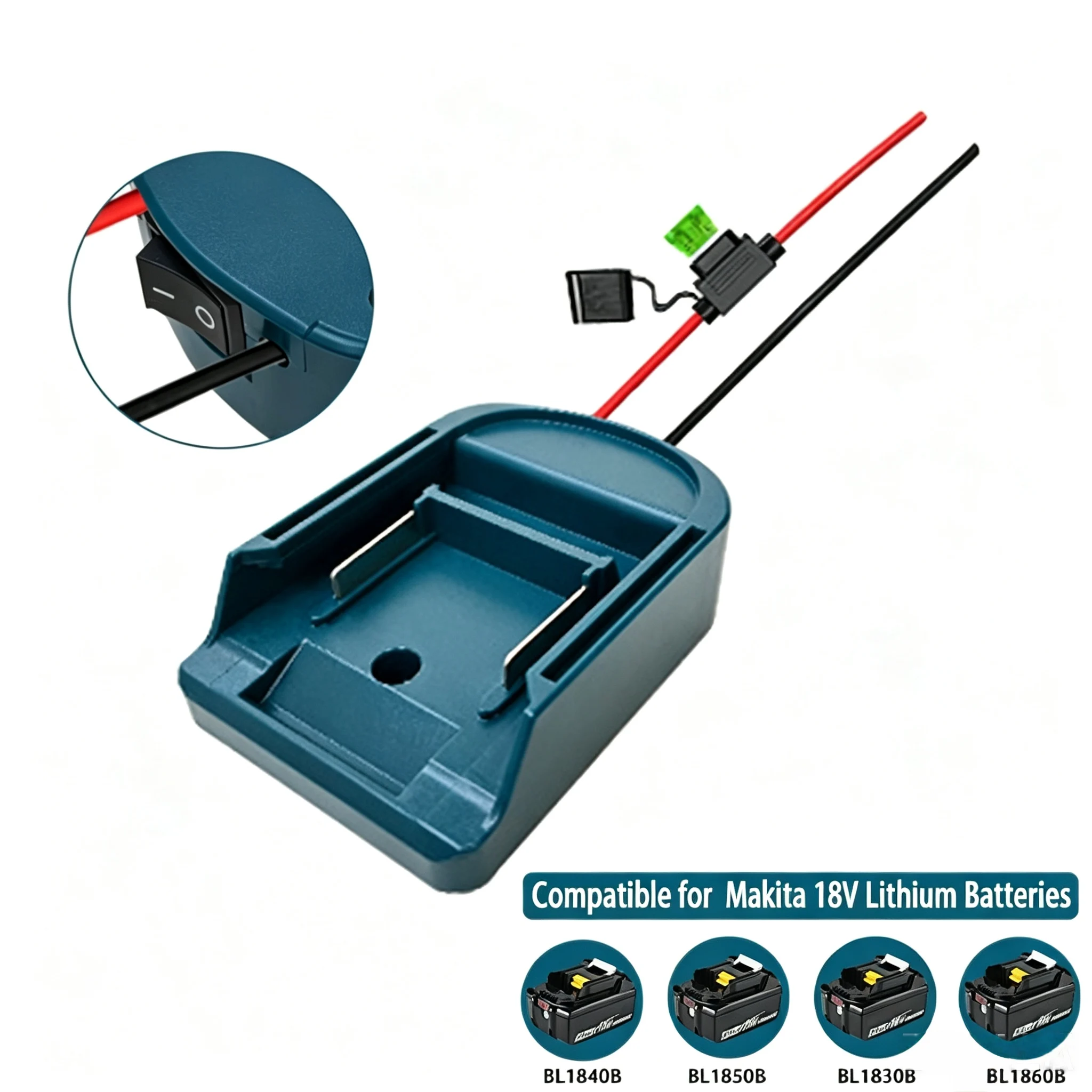Adaptador de batería externo para Makita, convertidor de batería de 14V/18V, Kit de accesorios para caja de herramientas eléctricas, extensión eléctrica