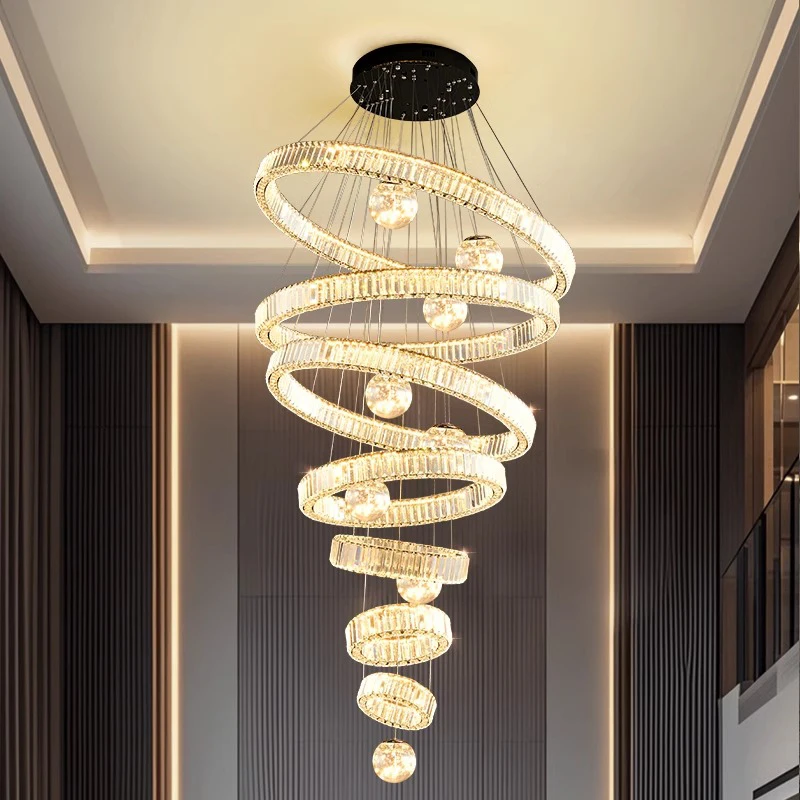 

Modern home decoration crystal chandelier, stair Pendant lamp, living room Pendant lights, interior lighting