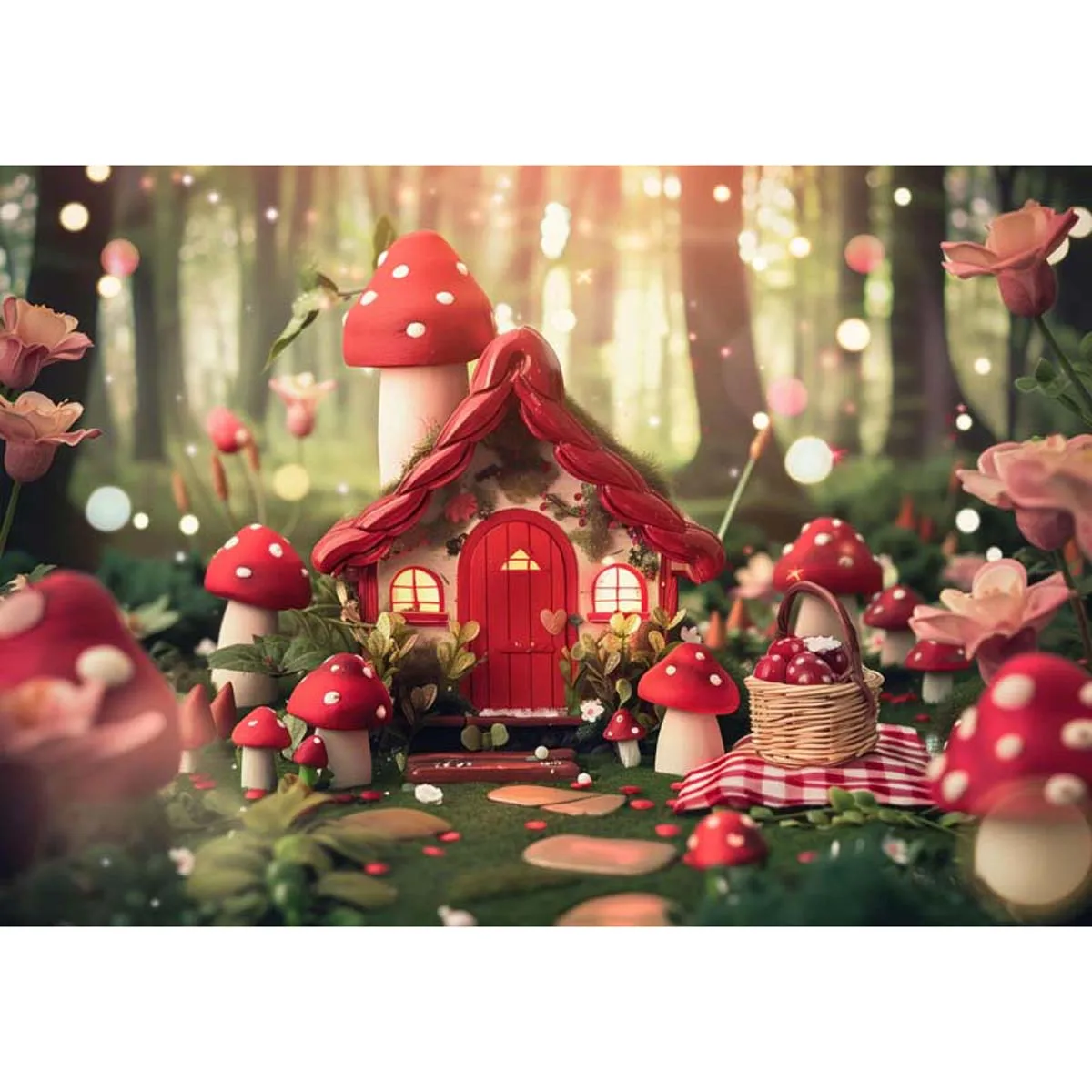 

Allenjoy Fairy Mushroom Forest Backdrop