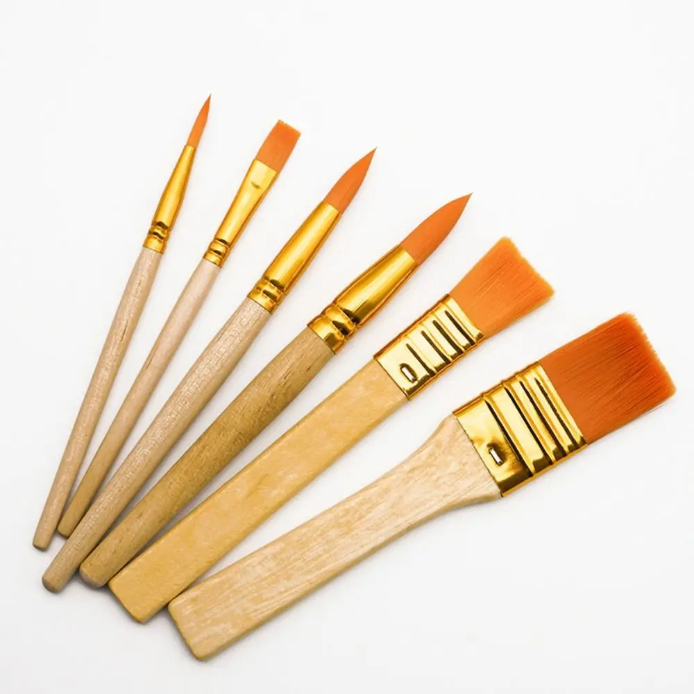 

6pcs/pack Good Pigment Adsorption Oil Painting Pen Set Smooth stroke Flexible Brushstrokes Paint Brush Metal pen tube