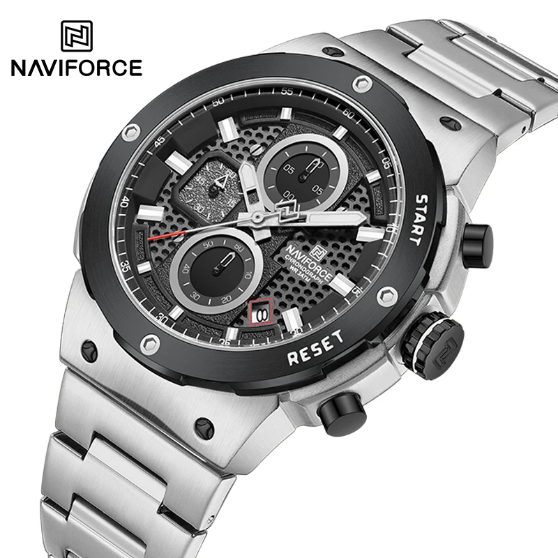 

NAVIFORCE новые модные спортивные мужские наручные часы 30 м водостойкий кварцевый хронограф часы из нержавеющей стали мужской подарок Relogio Masculino