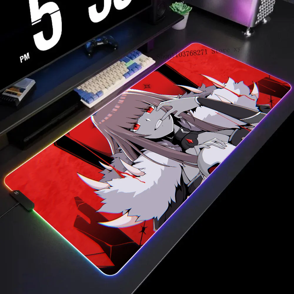 

Hololive Mori Calliope Anime Girls Mousepad XXL RGB Gaming Mouse Pads HD Black Gamer Accessories Large LED