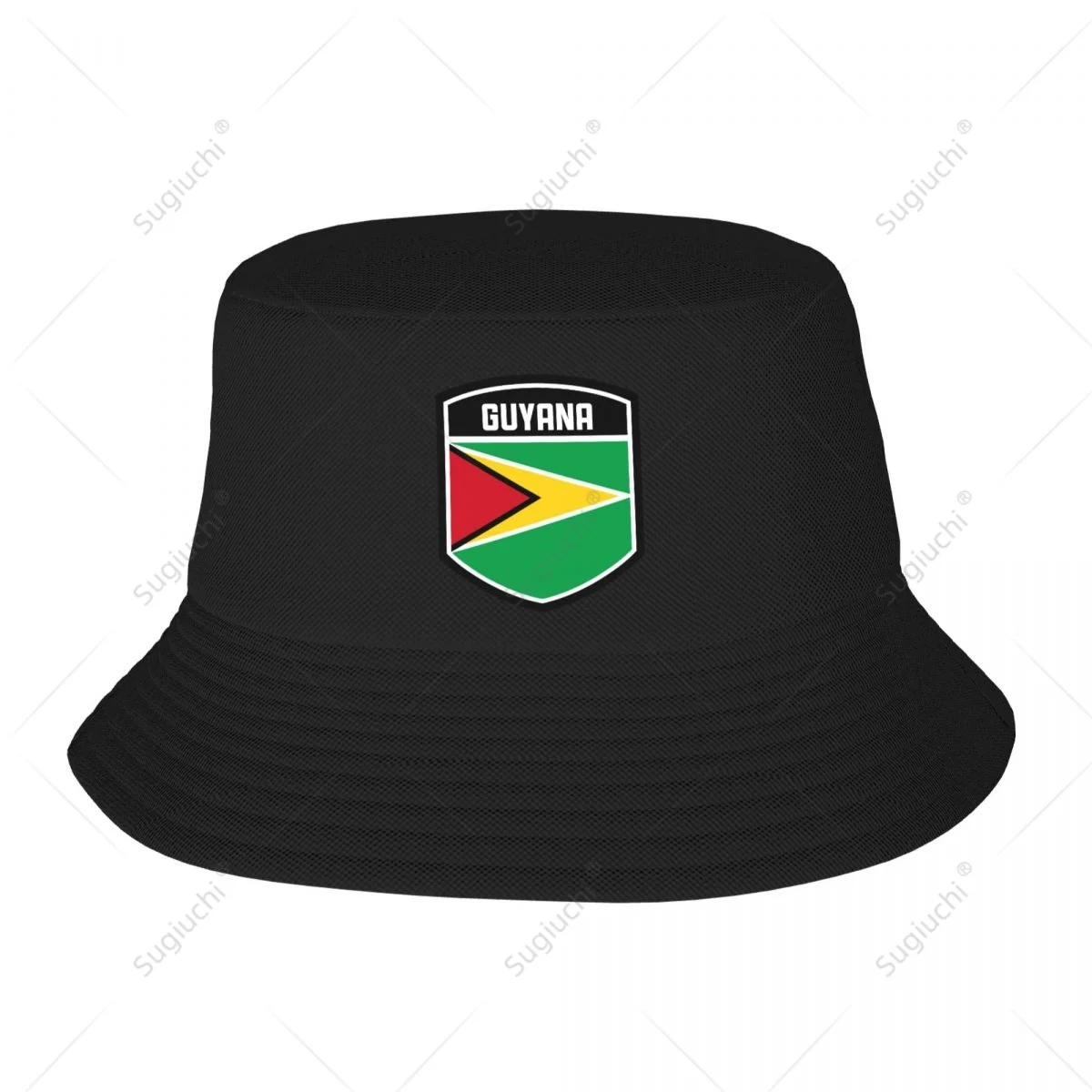 

Guyana Flag Shield Bucket Hats Print Cool Fans Sun Shade Simple Classic Outdoor Summer Fisherman Caps Fishing Cap