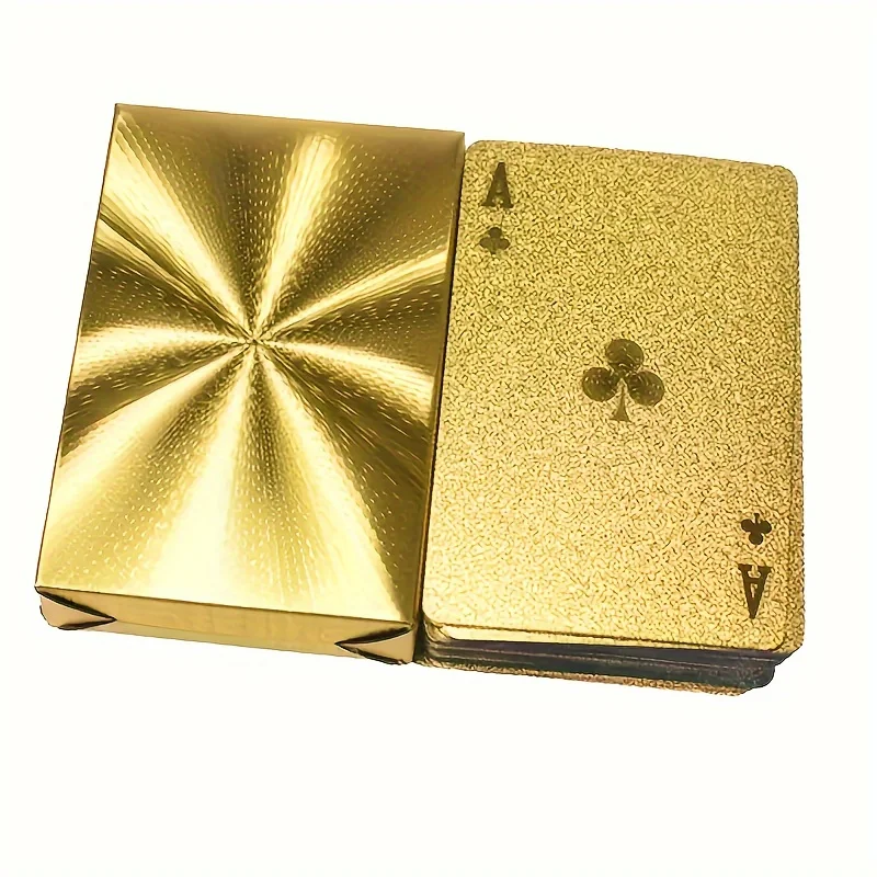 Cartas de Póker Doradas Mate de Lujo - Baraja Marrón y Dorada con Bordes Lisos, Adecuadas para Póker, Bridge - Ideales para Noches de Juego