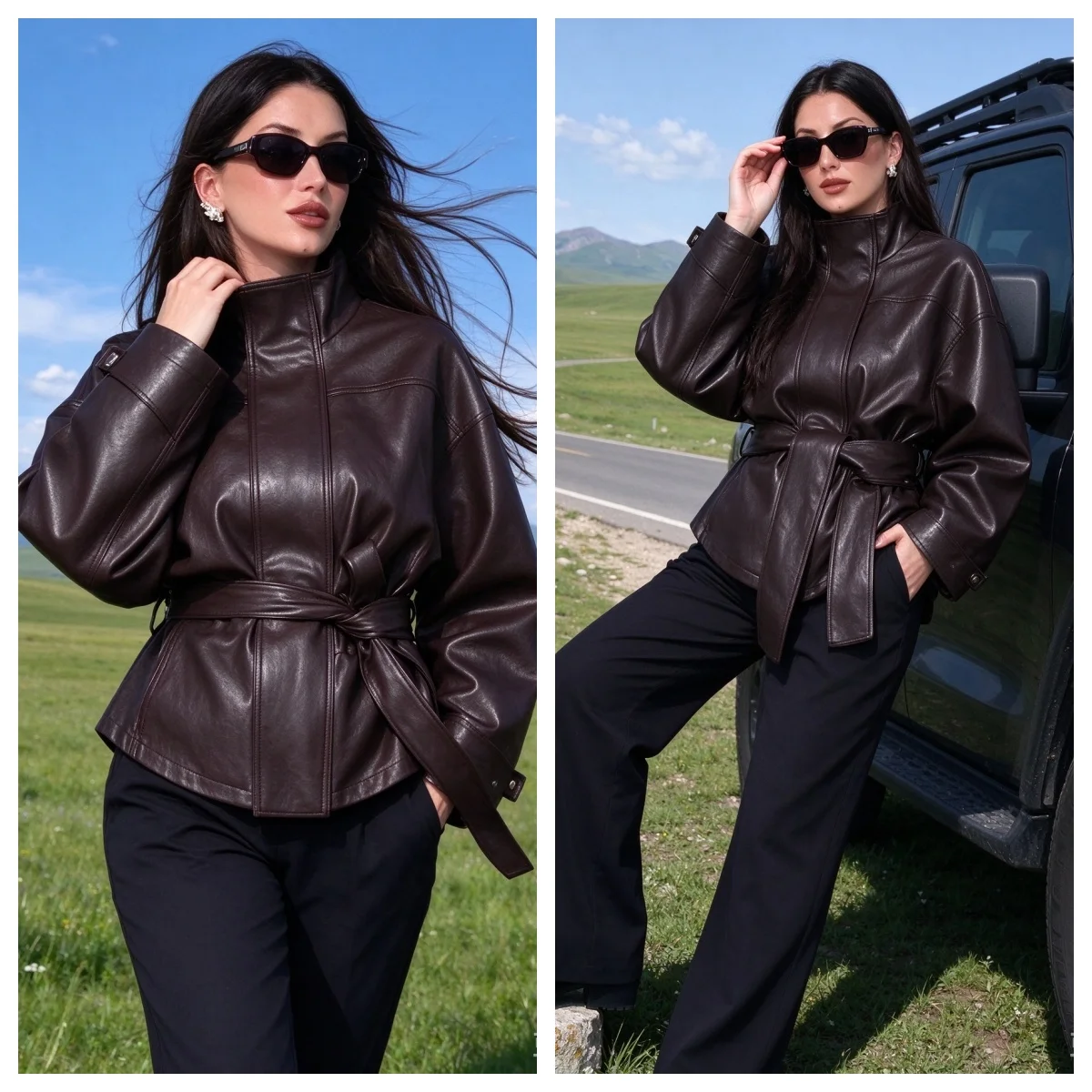 Guobioziy 2026 Autumn  Stand Collar Jacket Minimalist Aesthetic Waist Silhouette Commuter Staple Trendy Versatile Garment
