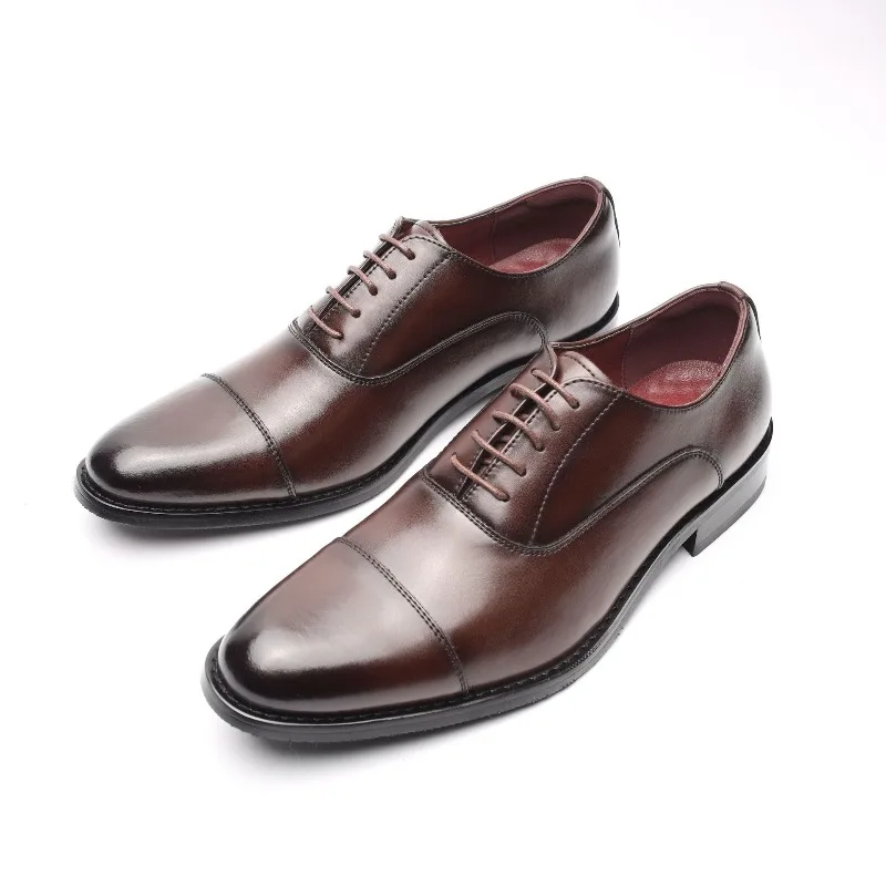 Motorcycle Boots Genuine Leather Formal Three-Joint Inner Heightened British Style Oxford Men's Shoes