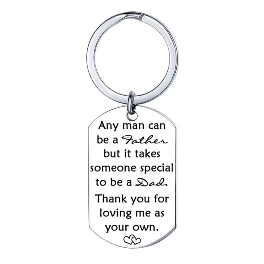 1PC Gift Lettering Key Chain Best Dads Hang Tag Key Ring Pendant Stainless Steel Key Holder Bag