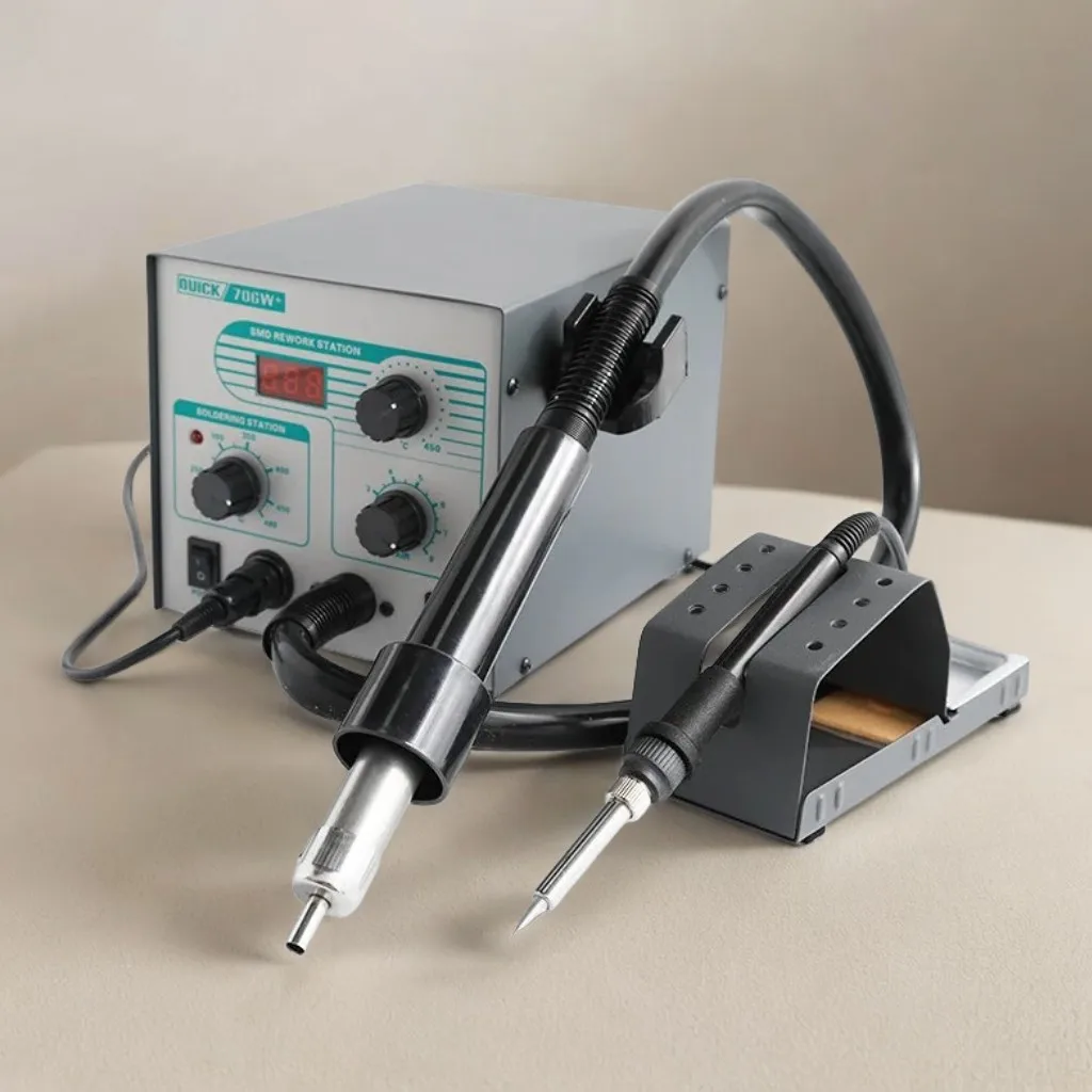 Professional intelligent Quick hot air gun soldering station, 580W Quick 706W+ soldering station hot air gun, soldering iron