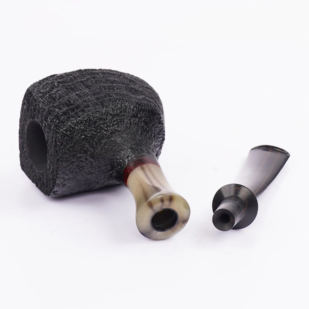 Sbc966f69b4bb480bab2452d389b939670 Handgefertigte Freiform-Hornpfeife mit Sandstrahl-Finish