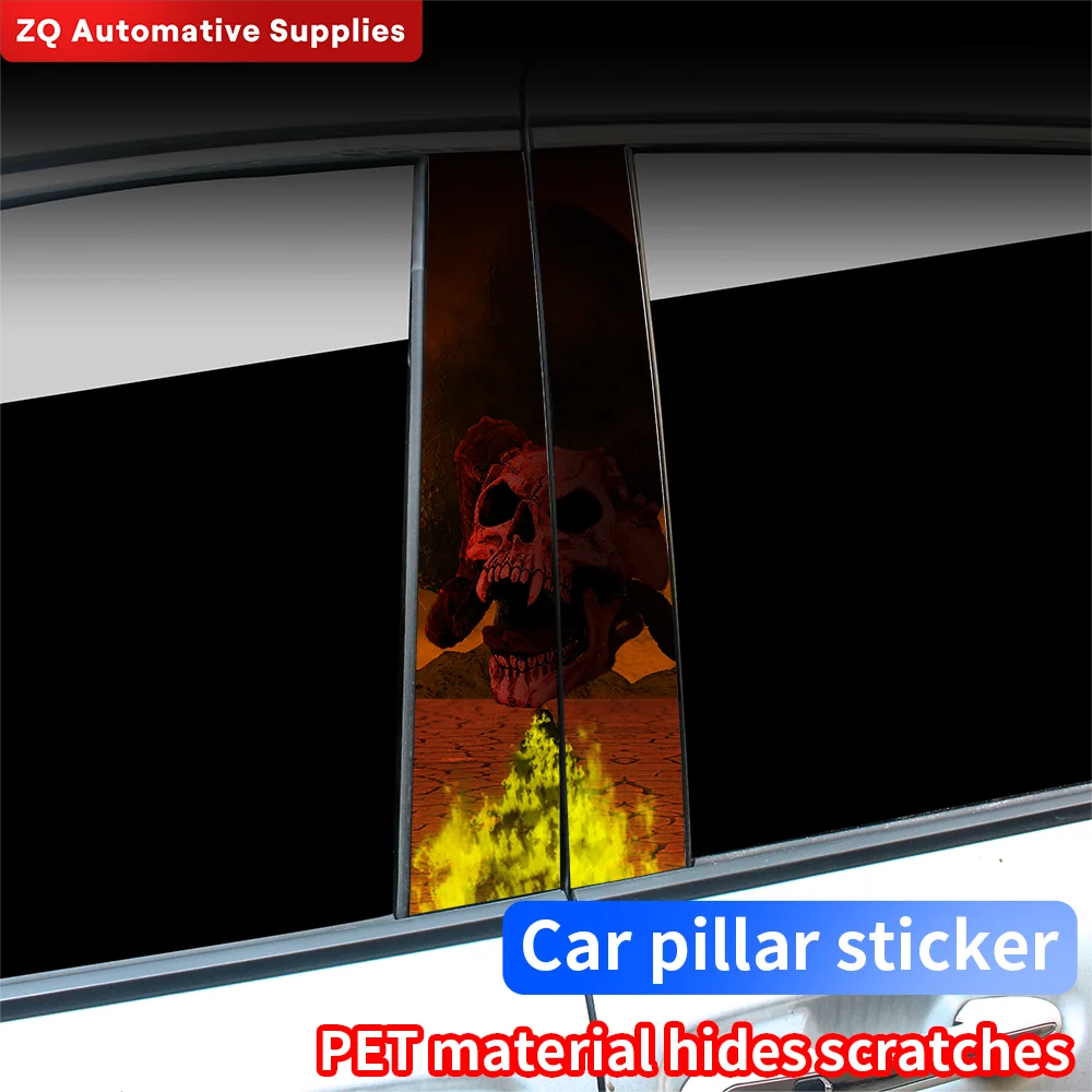 

Skull Car Stickers Auto B-Pillar Waterproof Funny Decoration Cover Scratches Sunscreen Car Doors Pillar Vinyl Decals Accessories