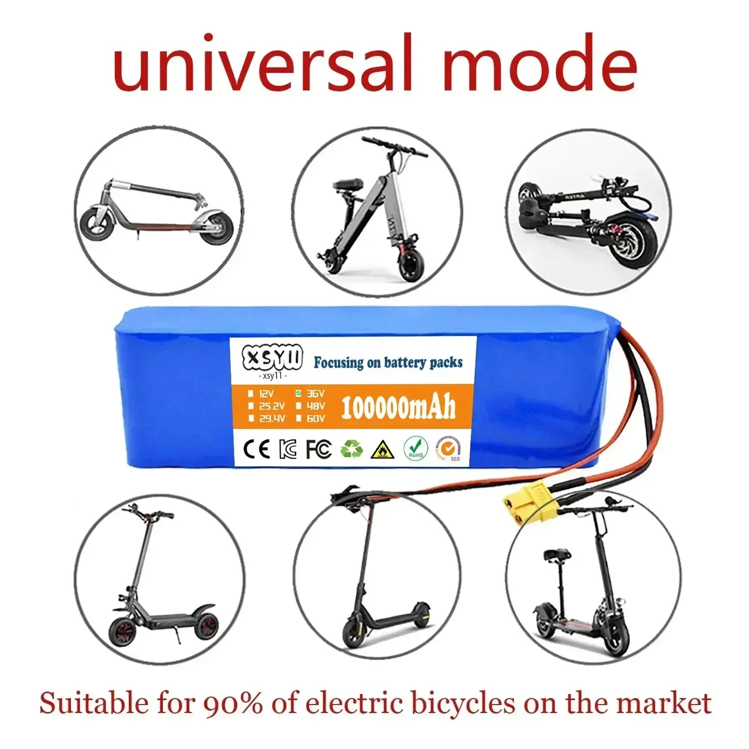 10S2P 36V 100000 mAh 36V akumulator do skutera elektrycznego litowa skuter elektryczny 500W akumulator do skutera elektrycznego 36v 10s2p