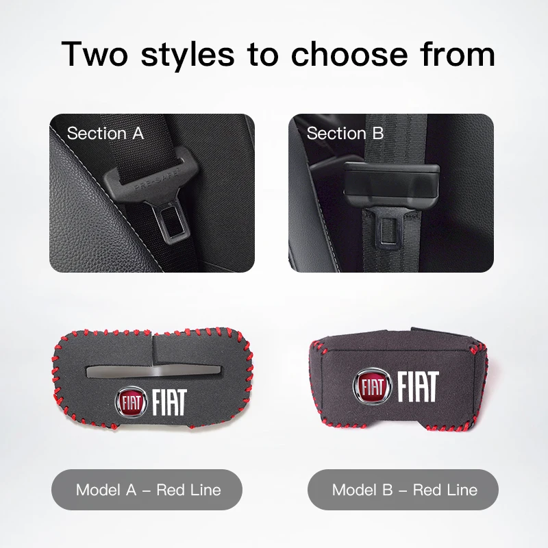 2Pcs Car Logo Seat Safety Belt Buckle Cover Interior Accessories For Fiat 500 Panda Cronos Argo Punto Tipo Doblo Abarth Bravo