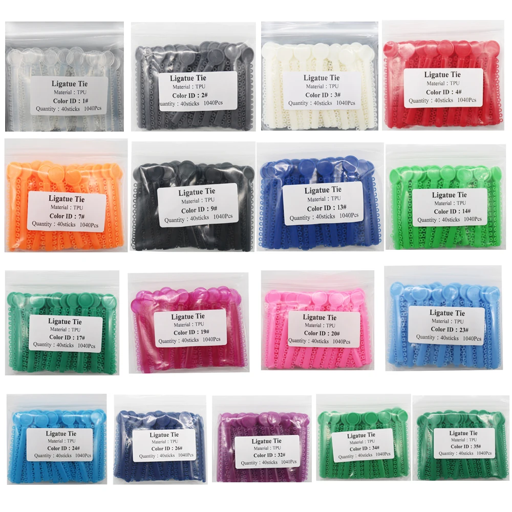 17Colors 40sticks 1040pcs Rubber O Type tie Ligature Tie(Bigger than Normal)