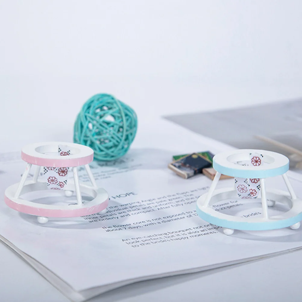 

1pc Miniature Baby Walker 3D Realistic Design Smooth No Burrs Kid Room Decoration Home Learning Walker Wooden Craft Ornament