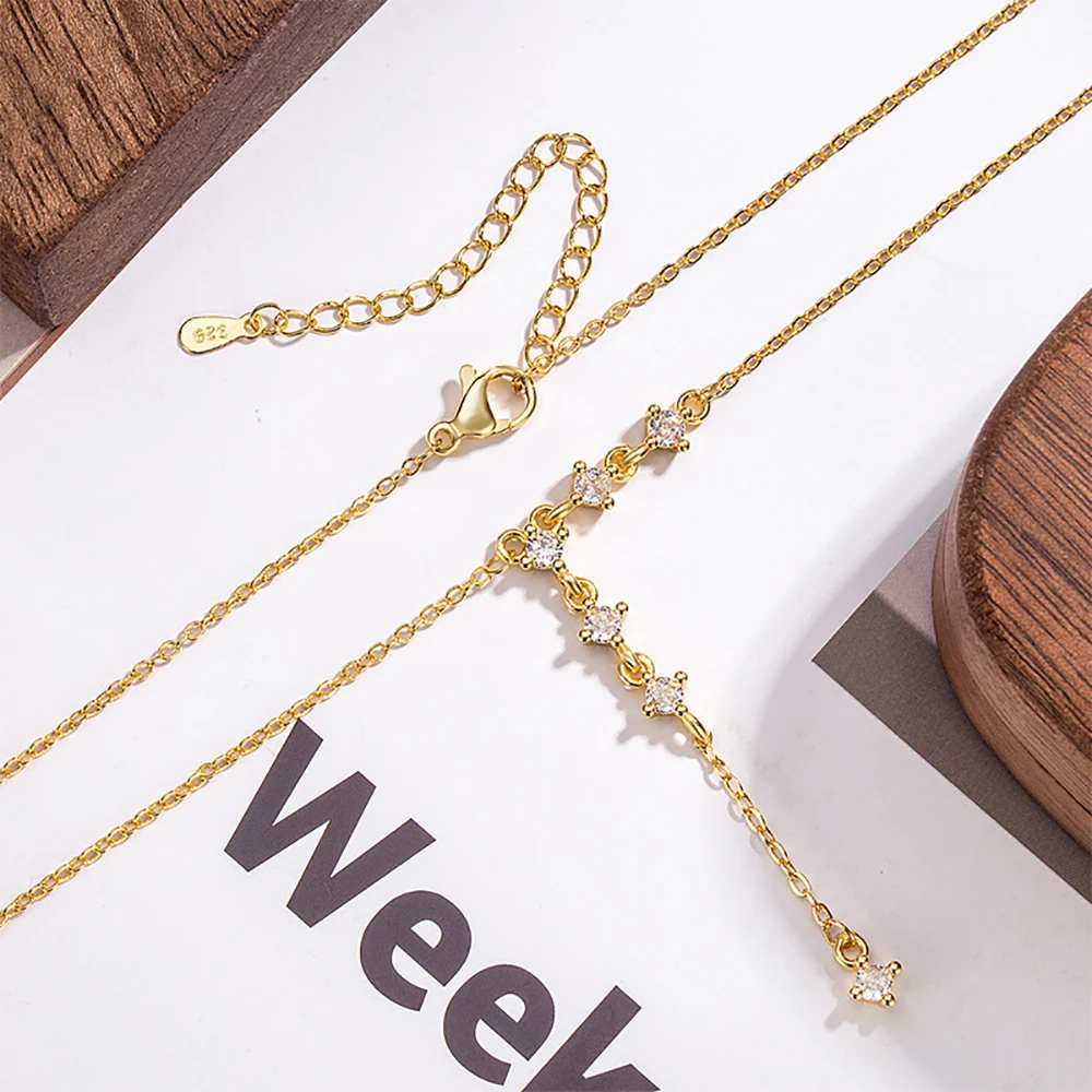 الصفاء 1.8ct D اللون مويسانيتي قلادة المرأة هدية 100% S925 فضة تألق مختبر الماس شرابة قلادة سلسلة عنق