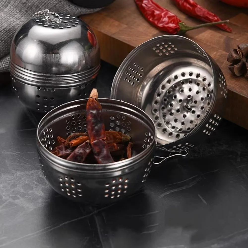 New Stainless Steel Tea Infuser Silvery Mesh Tea Filtering Ball Oval Shape Corrosion Resistance Seasoning Box Ball Coffee Making
