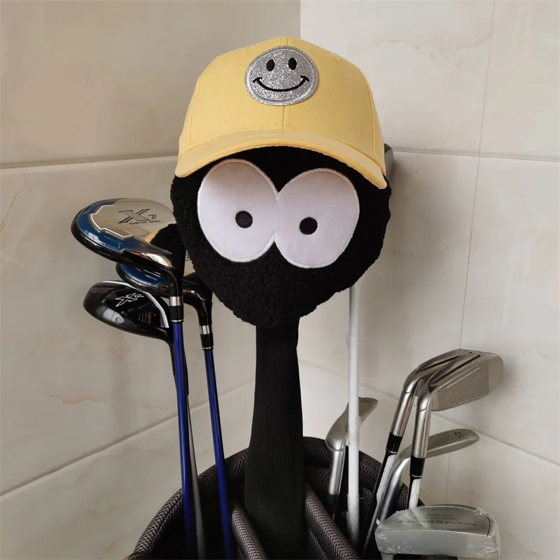 Smile Briquettes Golf Driver Head Cover Plush Dustbunny With Hat Golf 460cc Wood Headcover