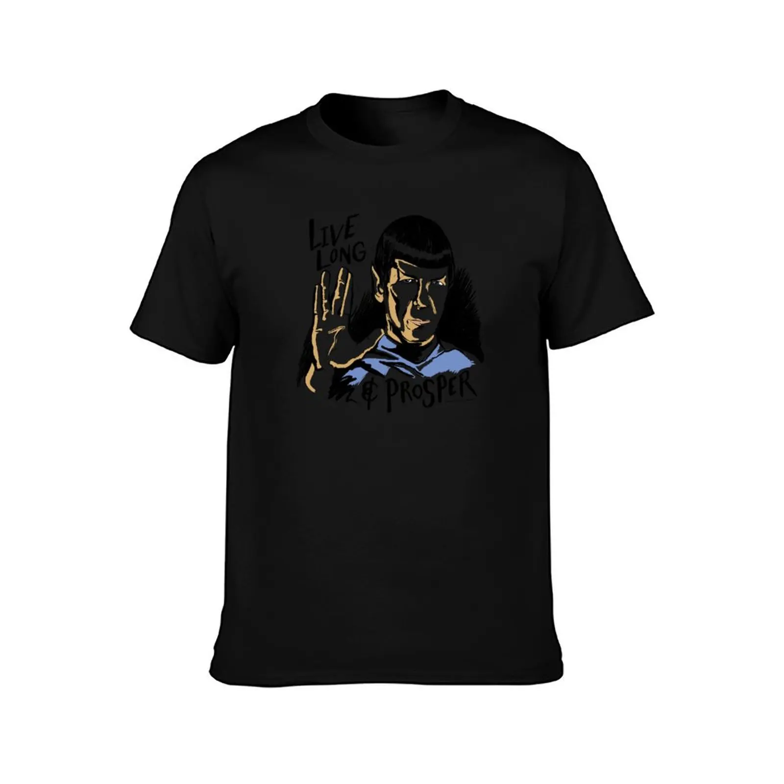 Star Trek: The Original Series Spock Vintage Line Art Live Long & Prosper T-Shirt Fashion Print