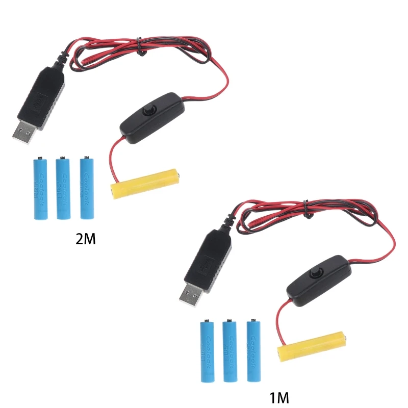 

USB Power AAA Battery Cable Can Replace 4x AAA Battery for Christmas LED Light with Accessories