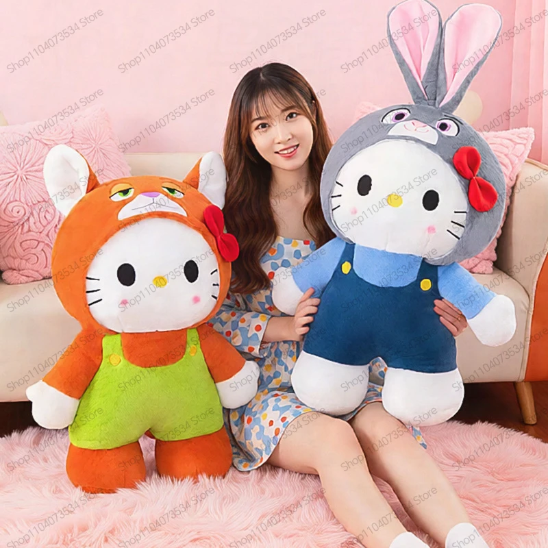 

Мягкая игрушка Kawaii 70 см, плюшевая кукла Sanrio Hello Kitty, вдохновленная мультфильмом «Зверополис» (Джуди Хоппс), подарок на день рождения для детей