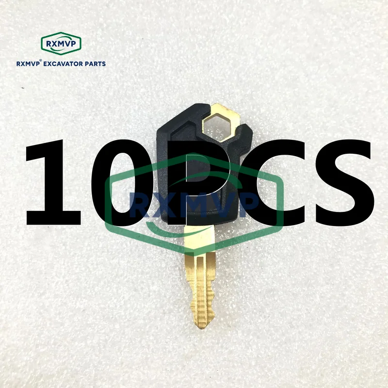 

For 10Pcs Iron Key Caterpillar 5p8500 Cat Heavy Equipment Ignition Loader Excavator Dozer Plastic Black & Gold RXMVP