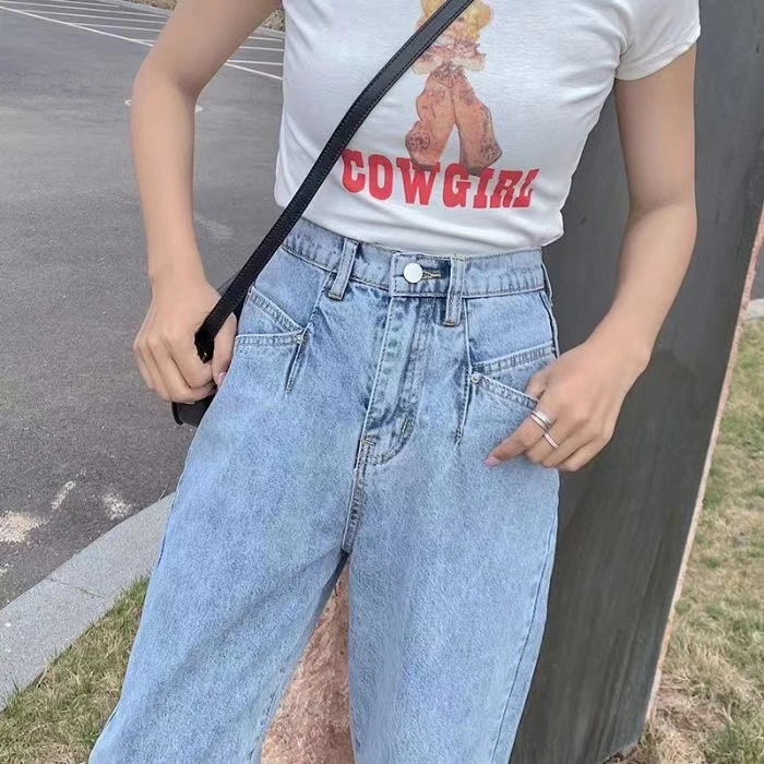 

Широкие джинсы с высокой талией, женские брюки 2024, новые брюки Sle Harlan, осень-зима, сезонная высокая талия, удлиненная длина, застежка-молния