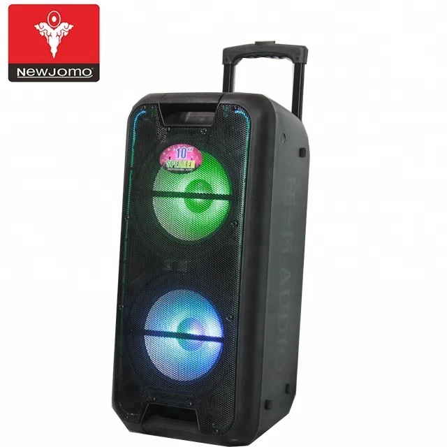 double 10inch portable system speaker with rechargeable battery