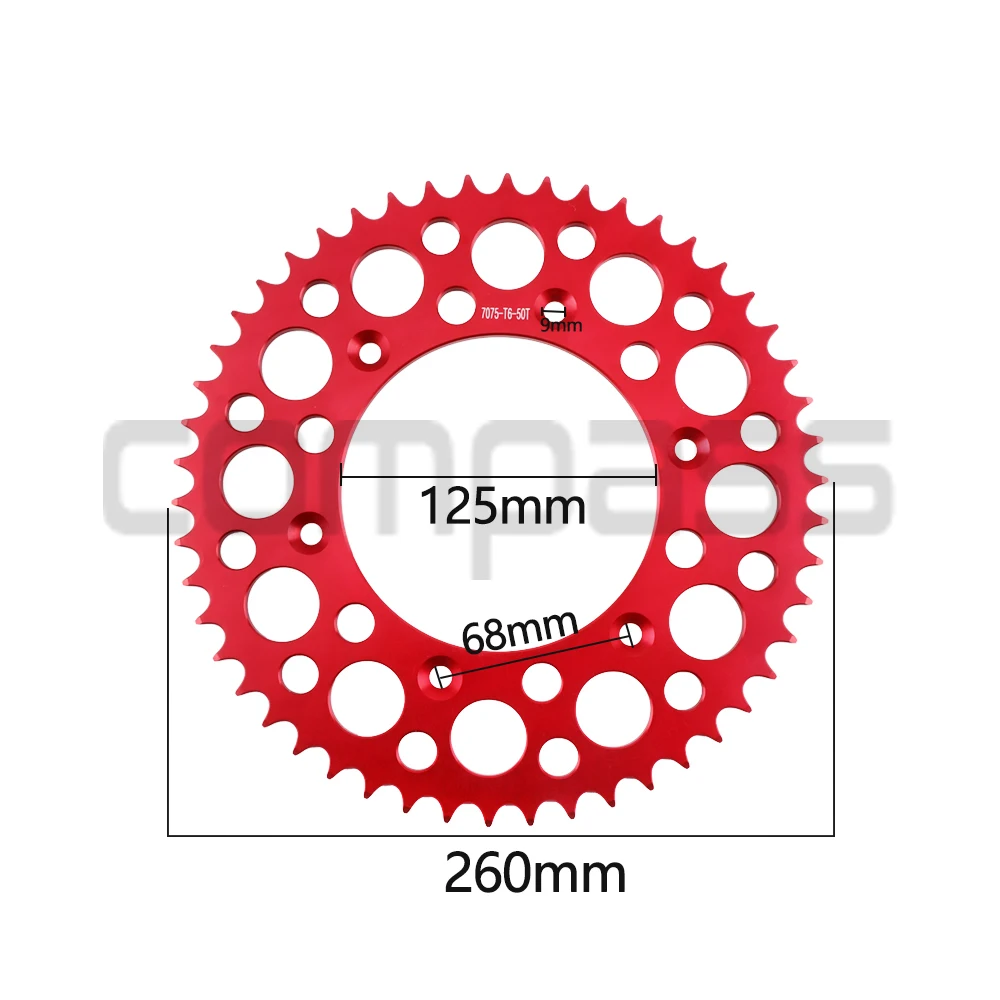 Off-road motorcycle ATV Bosuer M3M5 J-34 Extreme Thief Xinyuan X26 supply 125MM inner diameter aluminum alloy sprocket