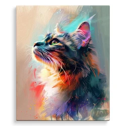 SDOYUNO-Pinta con i numeri, Animali gatto, Artigianato artistico, Olio, Colorazione per adulti, Regali originali, Colori acrilici, Kit, Fai da te, Decorazioni per la casa