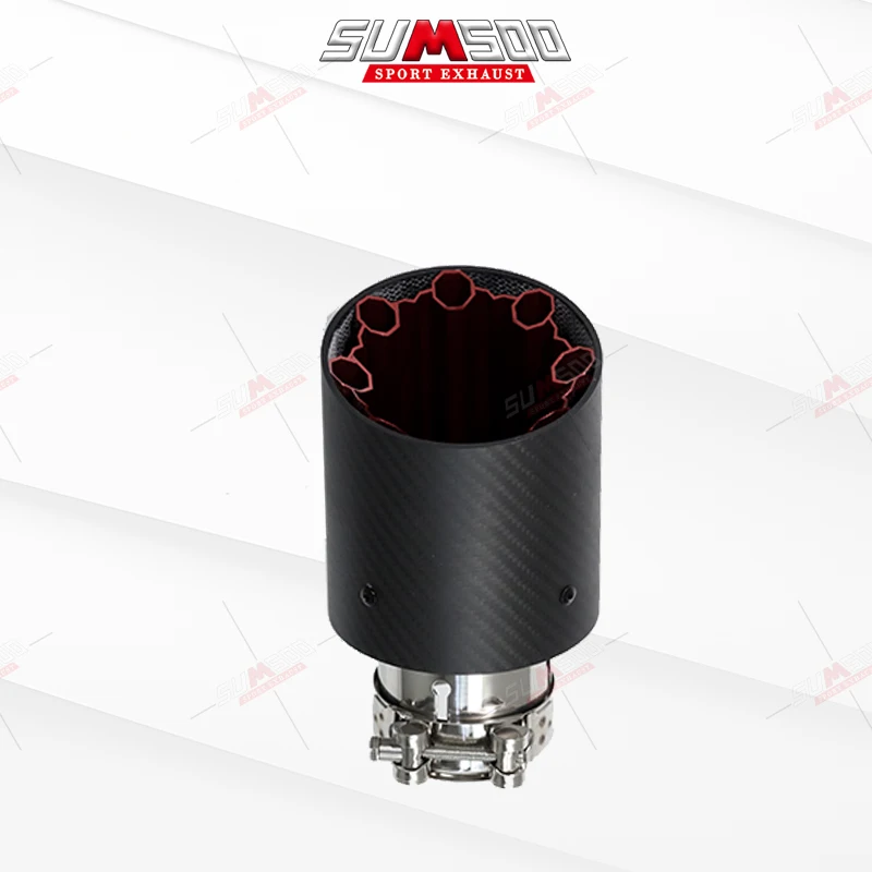 1 قطعة ماتي الكربون الخمار تلميح 101 مللي متر منفذ نظام العادم ل تعديل العالمي مستقيم العادم الخمارات فوهة تلميح #5