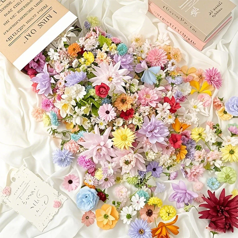 20/52 Stücke Mini Zufällige Mischung Künstliche Blumen Seide Gefälschte Blumen für Wohnkultur DIY Handwerk Geschenke Zubehör Braut Hochzeit decor – Detail 8