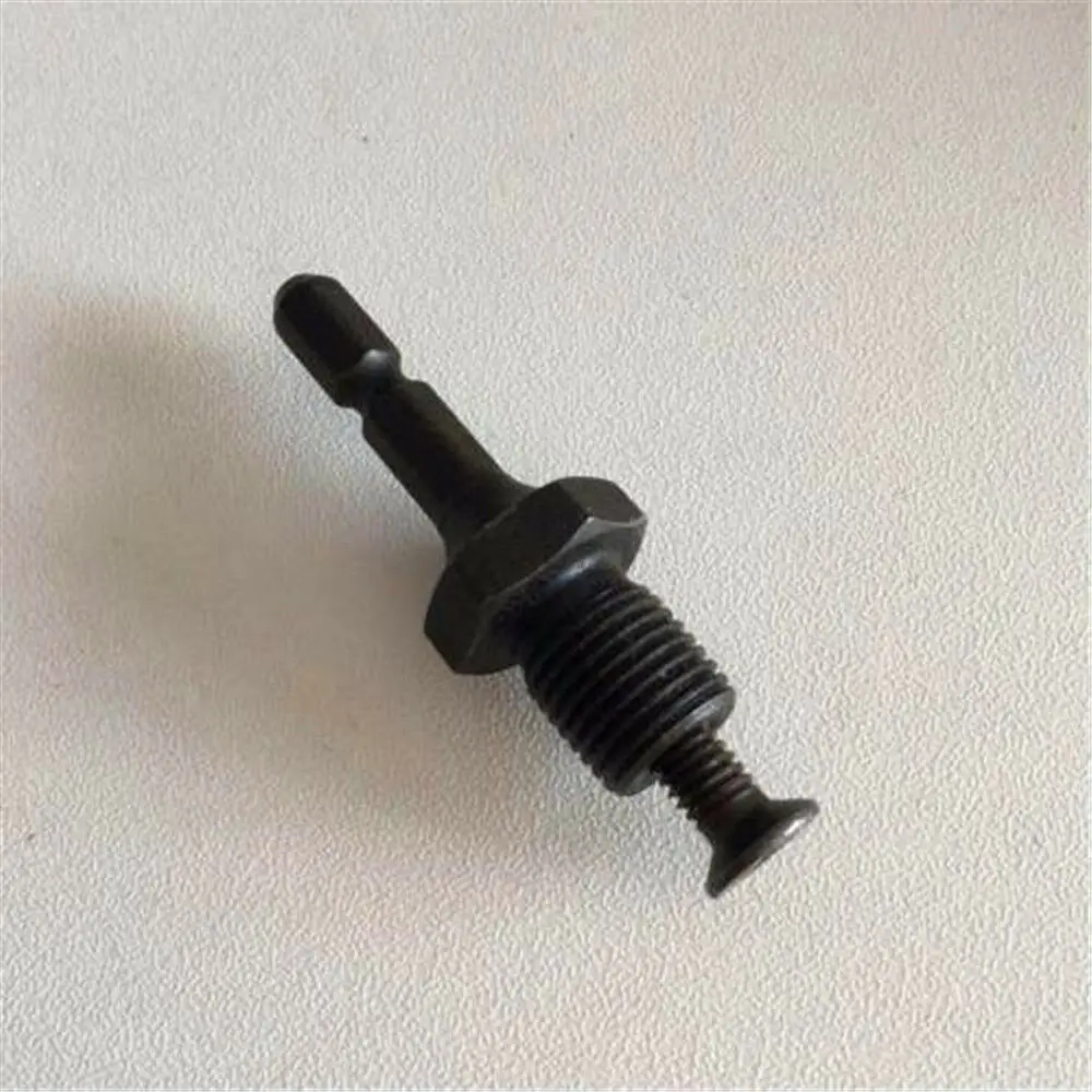 Adapter to 1/2-20UNF Hex Shank Male Thread w Reverse Screw for Drill Chuck