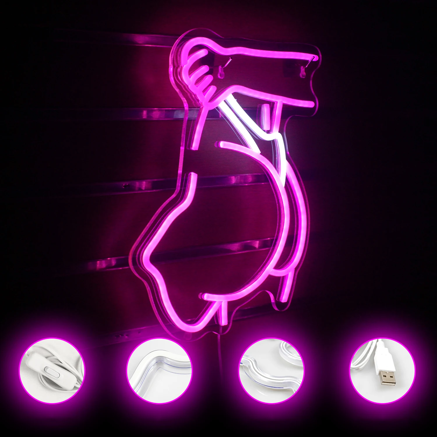 Imagem -04 - Sexy Lady Neon Sign Luzes Led para Mulheres Alimentado por Usb Luz do Logotipo Lâmpada de Parede Decoração do Quarto Festa Clube Bar Sexy Thongs