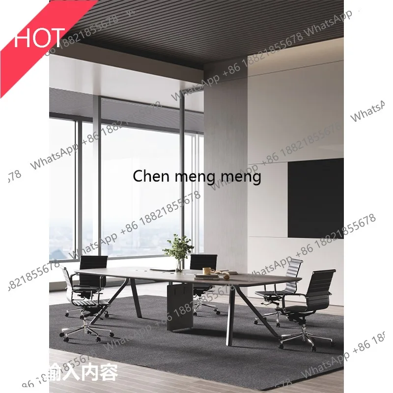

03A New product] Office furniture company conference table light luxury high-end business room long table high-end simple