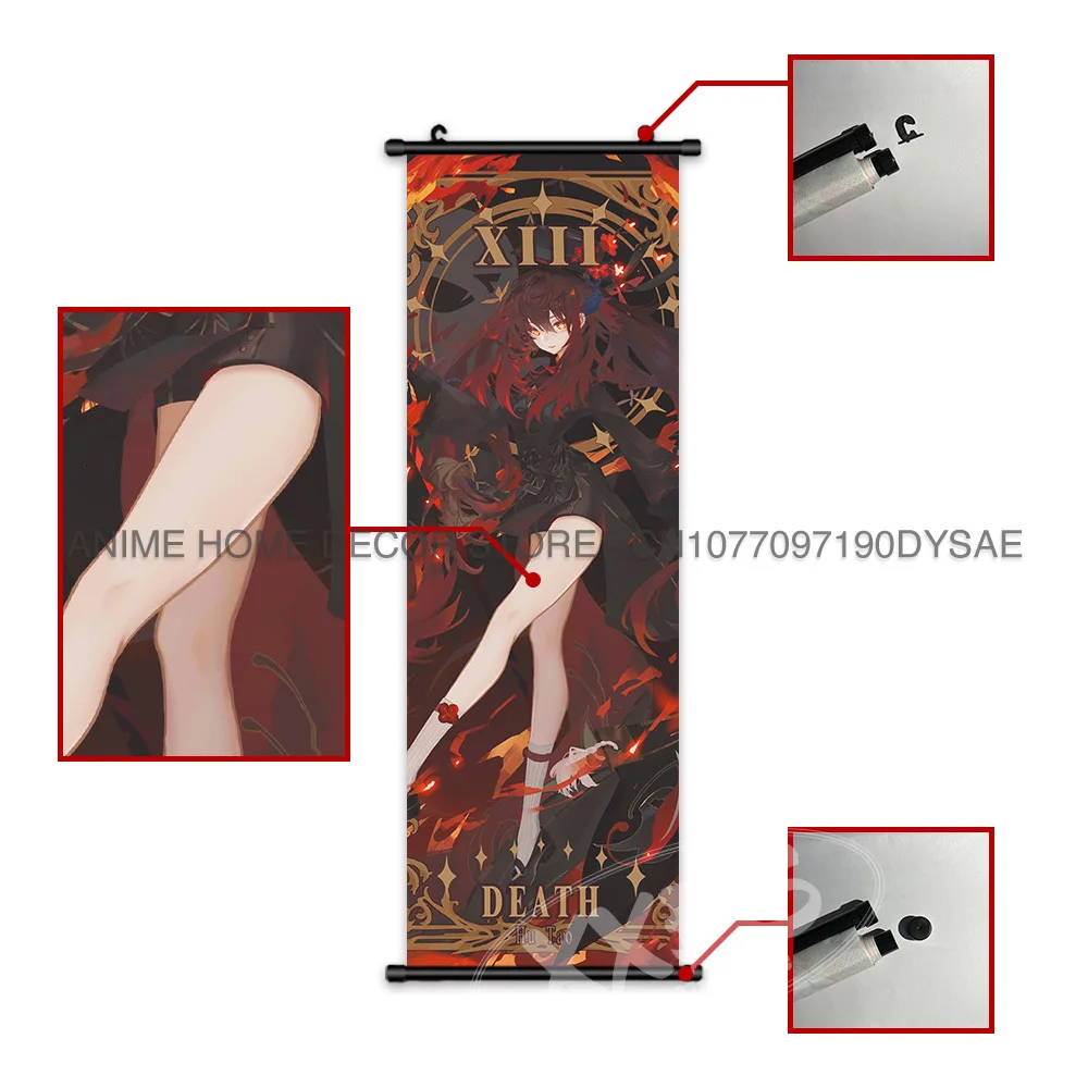 Genshin Impact Poster Kamizato Ayaka Home Decor Klee Dekorative Malerei Barbara Scrolls Bild Arataki Itto Wandkunst Sayu – Detail 5